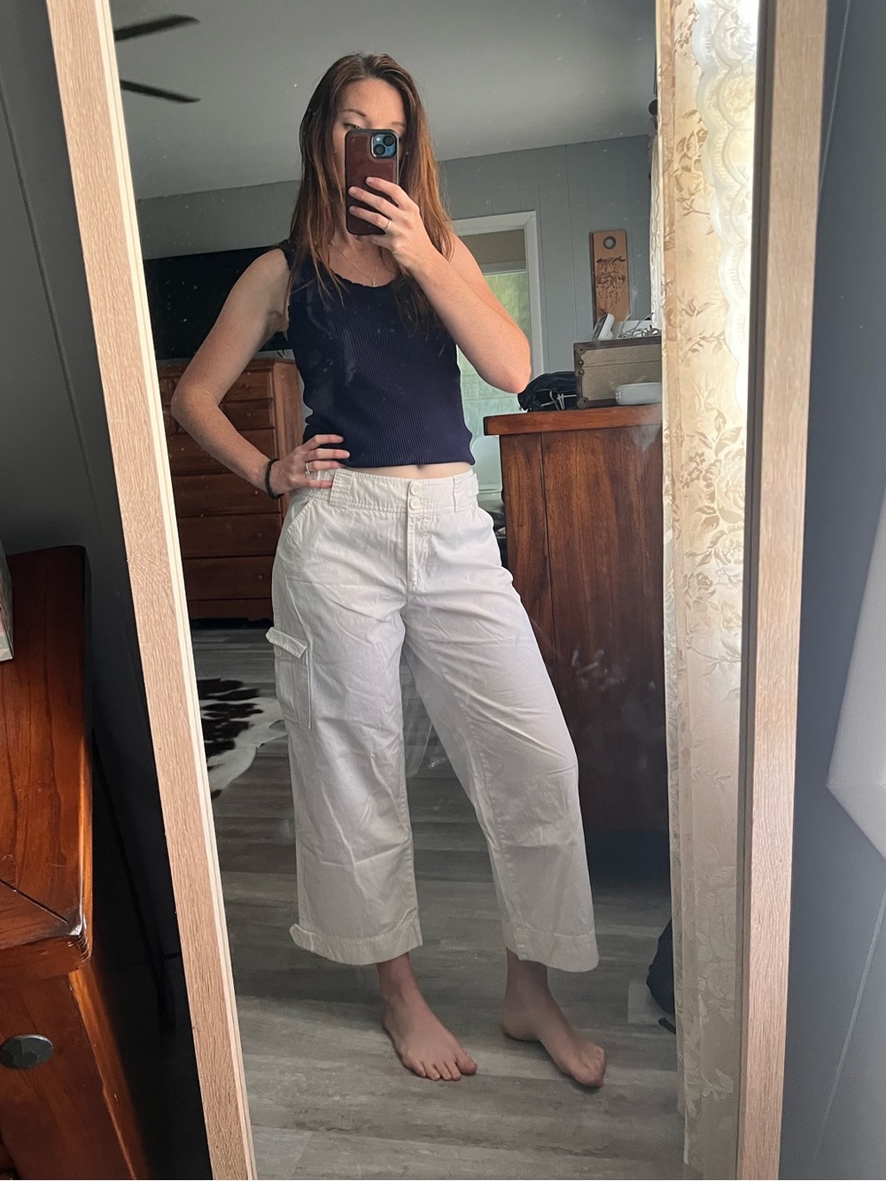 New York & Company White Cotton Pants